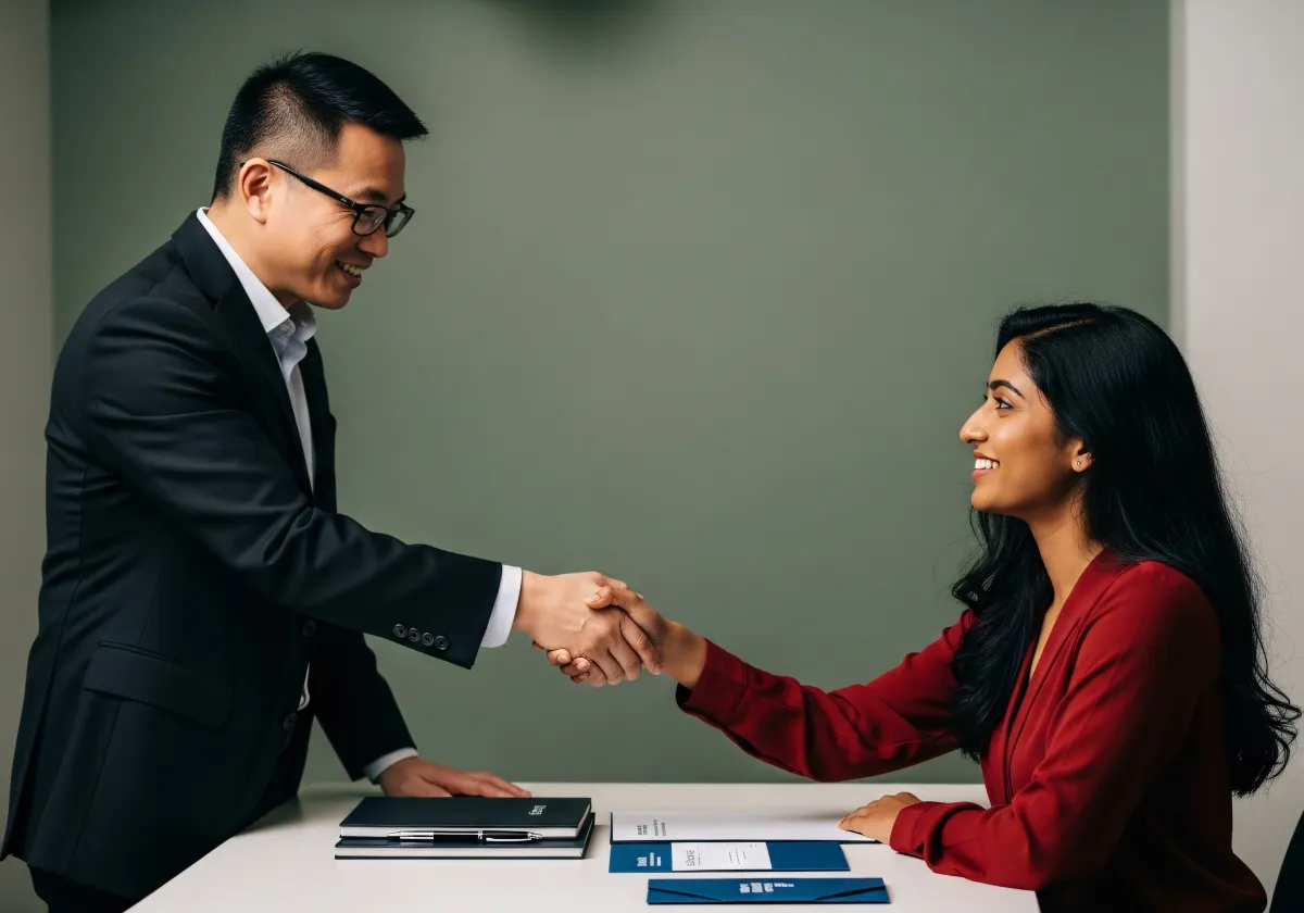 Consultor e cliente em diálogo